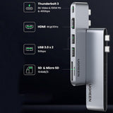 Hub Ugreen CM380 (80856), 2x USB-C, HDMI 4K 40Gbps, Gri