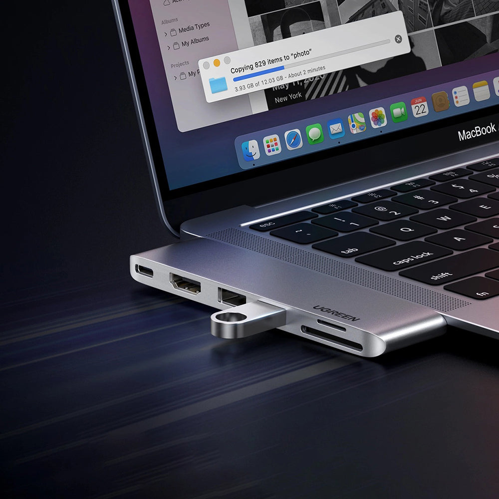 Hub Ugreen CM380 (80856), 2x USB-C, HDMI 4K 40Gbps, Gri