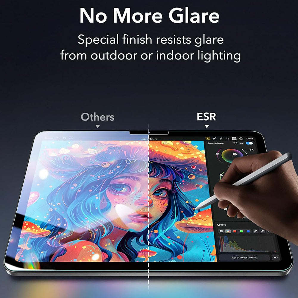 Husa de protectie tableta ESR Armorite Paper-Feel UltraFit Tray compatibil cu iPad Air 13 (2024) / Air 13 (2025) / Air 13 (2026), Transparent