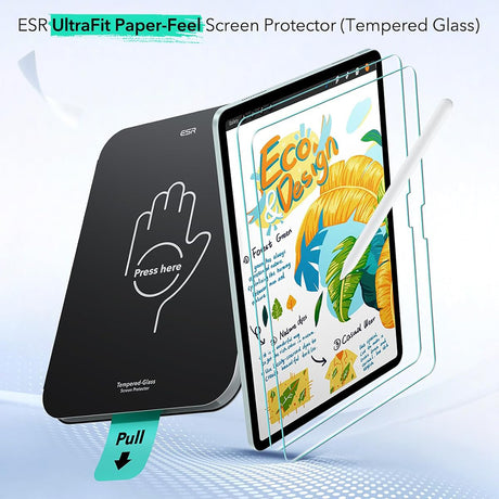 Husa de protectie tableta ESR Paper-Feel UltraFit Tray (set de 2) compatibil cu iPad Air 13 (2024) / Air 13 (2025) / Air 13 (2026), Transparent
