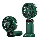 Techsuit Handheld Fan (N15), Foldable Design, Digital Display, Ultra Silent, 1800mAh, Verde
