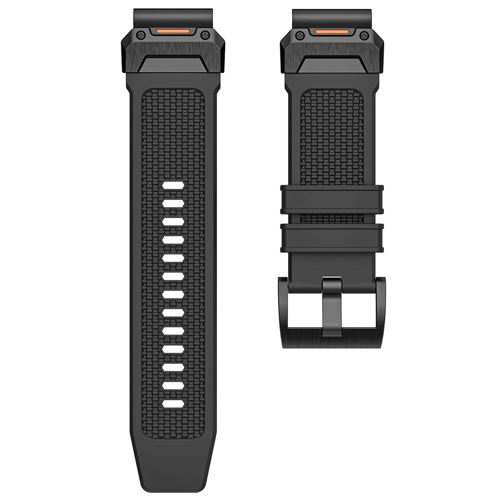 Curea smartwatch Techsuit Watchband QuickFit 22mm compatibil cu Garmin Fenix 5/6/7, Negru