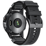 Curea smartwatch Techsuit Watchband QuickFit 22mm compatibil cu Garmin Fenix 5/6/7, Negru