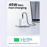 Incarcator Ugreen (65055), USB-C, 45W, GaN, Fast Charge, Alb