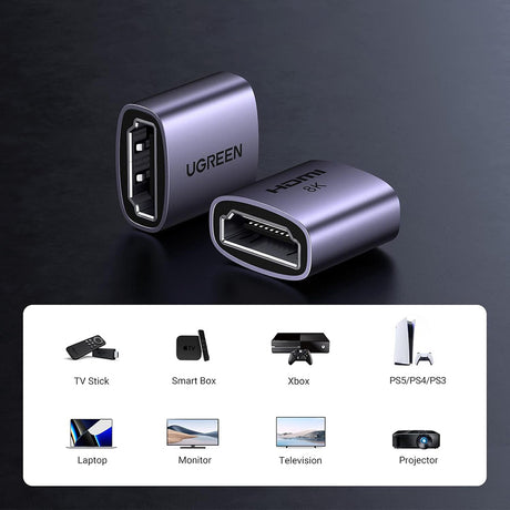 Adaptor Ugreen 2x HDMI Mama 8K@60Hz (90592), Gri