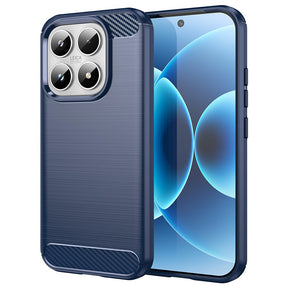 Husa de protectie Techsuit Carbon Silicone compatibil cu Xiaomi 17, Albastru