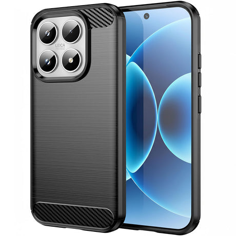 Husa de protectie Techsuit Carbon Silicone compatibil cu Xiaomi 17, Negru