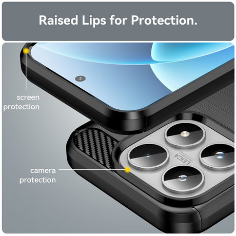 Husa de protectie Techsuit Carbon Silicone compatibil cu Xiaomi 17, Negru