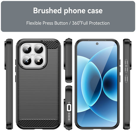 Husa de protectie Techsuit Carbon Silicone compatibil cu Xiaomi 17, Negru