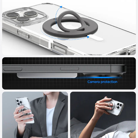 Suport Spigen Phone Ring Dual Pop MagSafe (AMP11369), with Flexible Finger Loop Grip, Dual Magnetic, Silicone, Violet