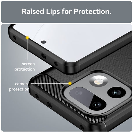 Husa de protectie Techsuit Carbon Silicone compatibil cu Realme 16 Pro+, Negru