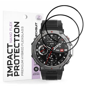 Accesoriu smartwatch Techsuit Nano Flex (set de 2) compatibil cu Amazfit T-Rex 3, Negru