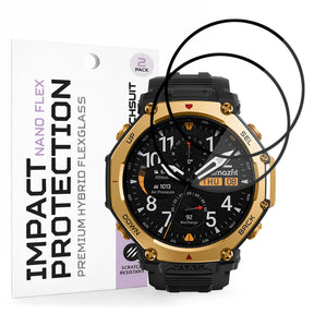 Accesoriu smartwatch Techsuit Nano Flex (set de 2) compatibil cu Amazfit T-Rex 3 Pro 48mm, Negru