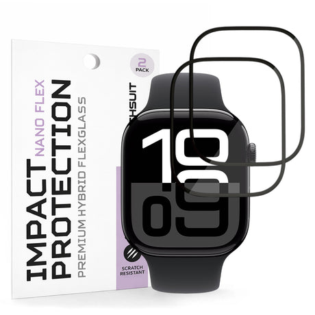 Accesoriu smartwatch Techsuit Nano Flex (set de 2) compatibil cu Apple Watch 10 46mm / 11 46mm, Negru