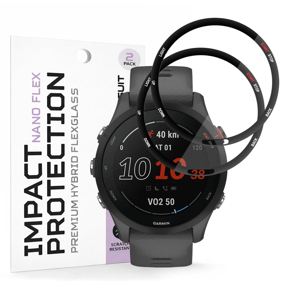 Accesoriu smartwatch Techsuit Nano Flex (set de 2) compatibil cu Garmin Forerunner 255 / Forerunner 255 Music, Negru