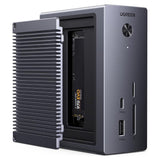 Hub/Dock Ugreen 10in1 Docking Station CM923 (55735), 3x Type-C, 3x USB, SD/TF, RJ45, M.2 NVMe, HDMI, PD100W, 4K@60Hz, 10Gbps, Gri