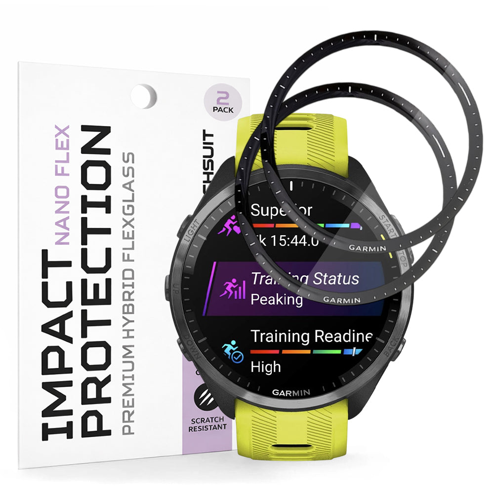 Accesoriu smartwatch Techsuit Nano Flex (set de 2) compatibil cu Garmin Forerunner 965, Negru