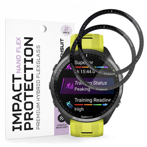 Accesoriu smartwatch Techsuit Nano Flex (set de 2) compatibil cu Garmin Forerunner 965, Negru