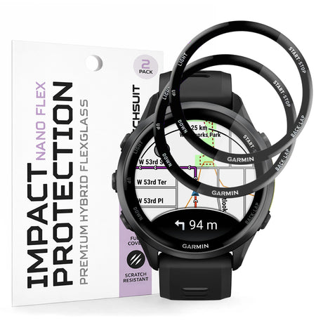 Accesoriu smartwatch Techsuit Nano Flex pentru Garmin Forerunner 970 / Garmin Forerunner 570 47mm, neagră