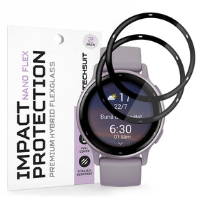 Accesoriu smartwatch Techsuit Nano Flex (set de 2) compatibil cu Garmin vivoactive 5, Negru
