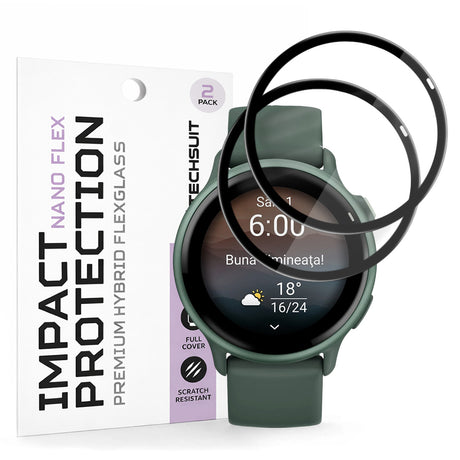 Accesoriu smartwatch Techsuit Nano Flex (set de 2) compatibil cu Garmin vivoactive 6, Negru