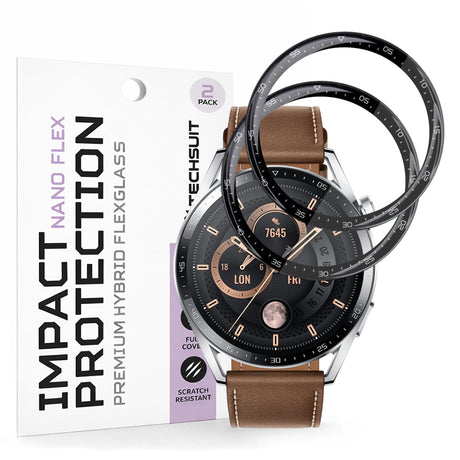Accesoriu smartwatch Techsuit Nano Flex (set de 2) compatibil cu Huawei Watch GT 3 46mm, Negru
