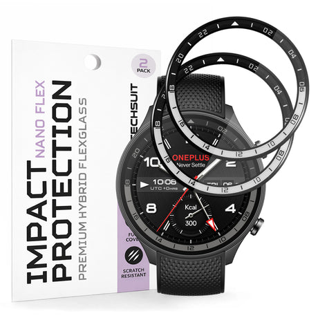 Accesoriu smartwatch Techsuit Nano Flex (set de 2) compatibil cu OnePlus Watch 2R, Negru