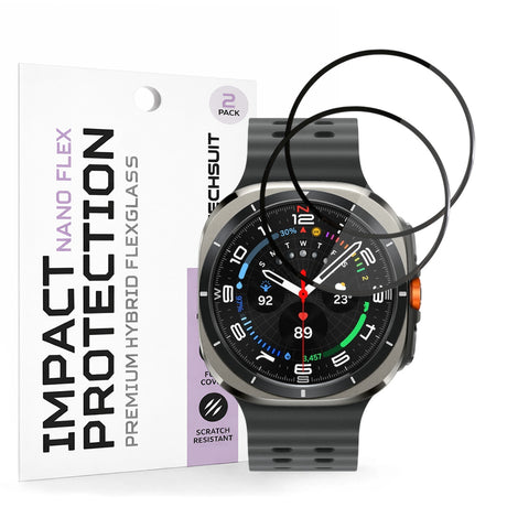 Accesoriu smartwatch Techsuit Nano Flex (set de 2) compatibil cu Samsung Galaxy Watch Ultra 47mm, Negru