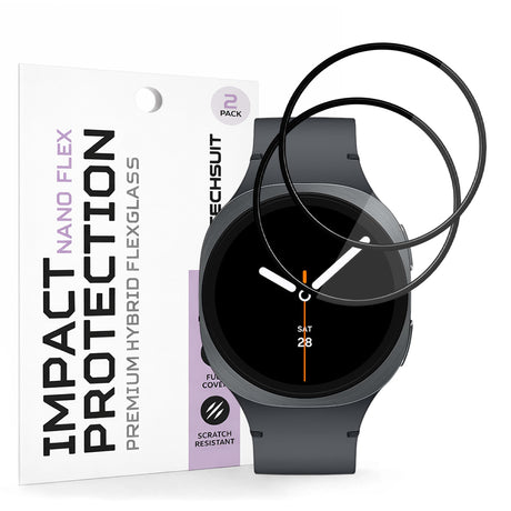 Accesoriu smartwatch Techsuit Nano Flex (set de 2) compatibil cu Samsung Galaxy Watch8 40mm, Negru
