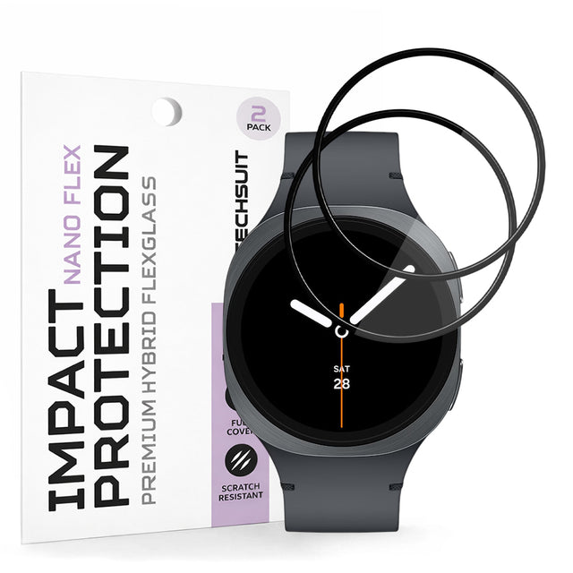Accesoriu smartwatch Techsuit Nano Flex (set de 2) compatibil cu Samsung Galaxy Watch8 40mm, Negru