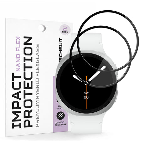 Accesoriu smartwatch Techsuit Nano Flex (set de 2) compatibil cu Samsung Galaxy Watch8 44mm, Negru