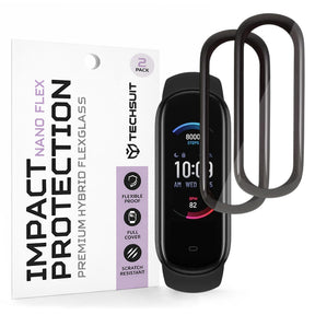 Accesoriu smartwatch Techsuit Nano Flex (set de 2) compatibil cu Amazfit Band 5, Negru