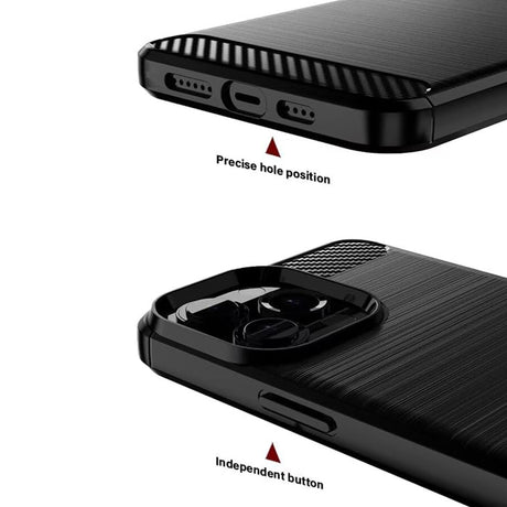 Husa de protectie Techsuit Carbon Silicone compatibil cu Oppo A6 4G, Negru