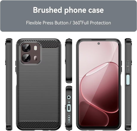Husa de protectie Techsuit Carbon Silicone compatibil cu Oppo A6 4G, Negru