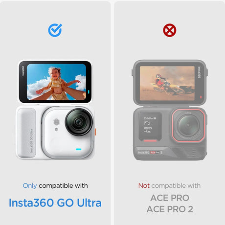 Folie de protectie Spigen (set de 2) Glas.tR Slim, Back Screen (AGL11171) compatibil cu Insta360 Go Ultra, Transparent