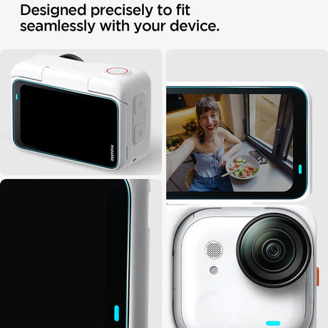 Folie de protectie Spigen (set de 2) Glas.tR Slim, Back Screen (AGL11171) compatibil cu Insta360 Go Ultra, Transparent