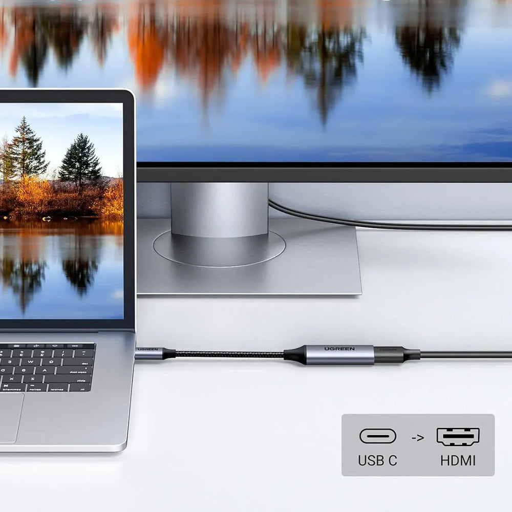 Adaptor Ugreen USB-C la HDMI 4K@60Hz, 10cm, Gri