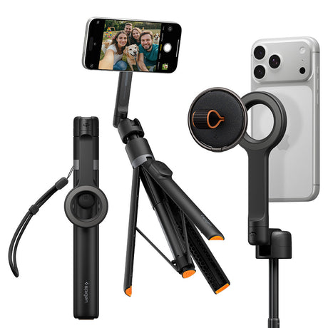 Selfie Stick Spigen S582W (AMP11372), MagSafe, Tripod, Bluetooth, Negru