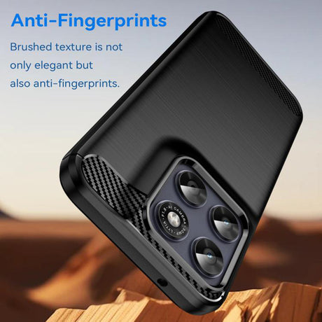 Husa de protectie Techsuit Carbon Silicone compatibil cu Motorola Moto G77 / G67, Negru