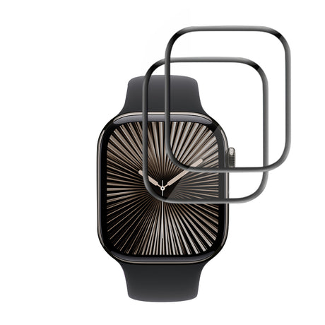 Accesoriu smartwatch Techsuit Nano Flex (set de 2) compatibil cu Apple Watch 10 42mm / 11 42mm, Negru