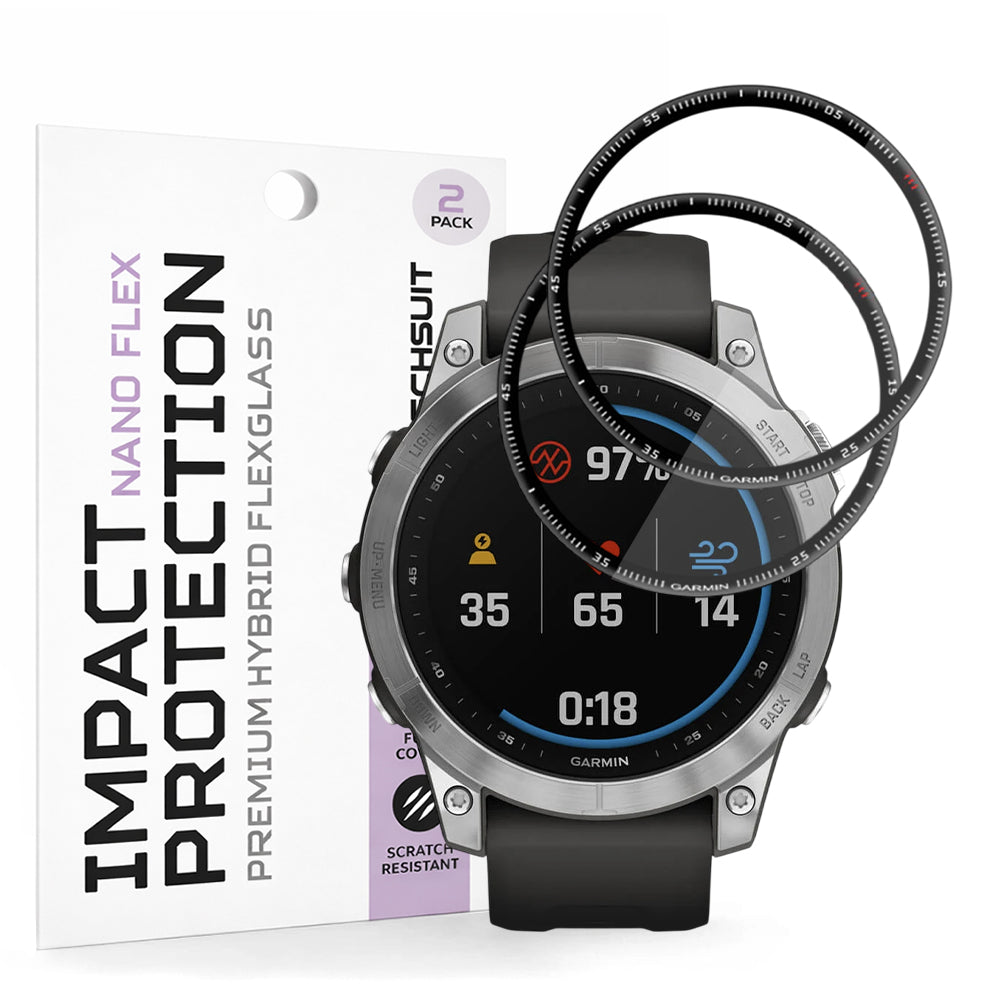 Accesoriu smartwatch Techsuit Nano Flex (set de 2) compatibil cu Garmin Fenix 7, Negru