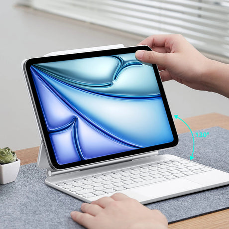 Husă tabletă ESR Rebound Magnetic Keyboard pentru iPad 10 (2022) 10.9 / iPad 11 (2025), albă