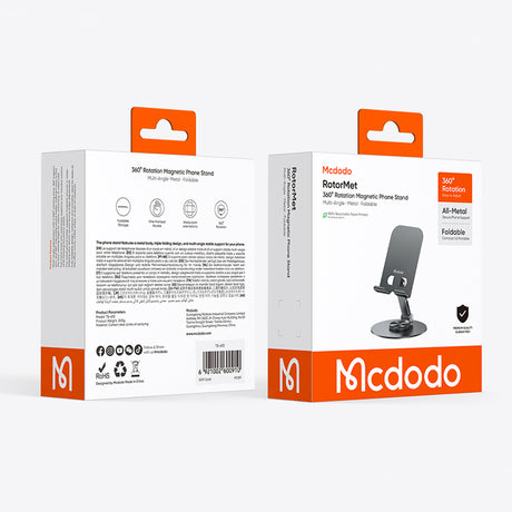 Suport Birou Mcdodo TB-6920, Pliabil, Rotativ 360°, Gri