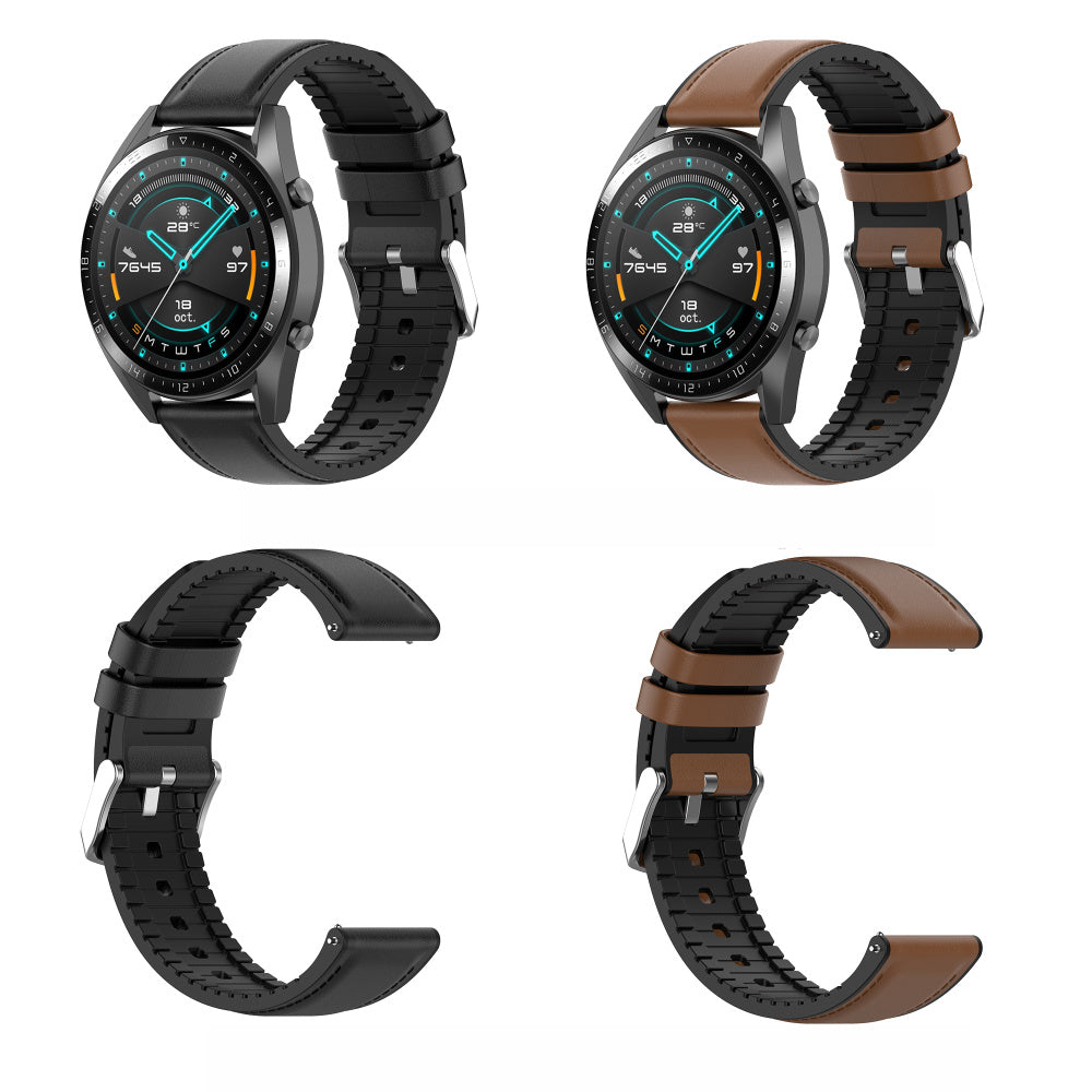 Curea smartwatch Techsuit Watchband 22mm (W007) compatibil cu Samsung Galaxy Watch (46mm)/Watch 3/Gear S3, Huawei Watch GT/GT 2/GT 3 (46mm), Maro
