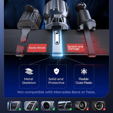Suport Masina cu Prindere in Grila, Alimentare Wireless, 25W Max. - Lisen W704 Pro (YL0225090003) - Black