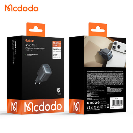 Incarcator Mcdodo (CH-4391), USB-C, 45W, GaN, Negru