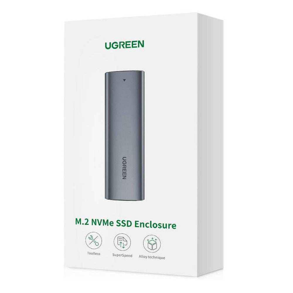 Stocare Ugreen Hard Drive Enclosure CM400 (10902), M.2 NVMe SSD, PCIe, M-Key, Type-C, 10Gbps, 2TB, Gri