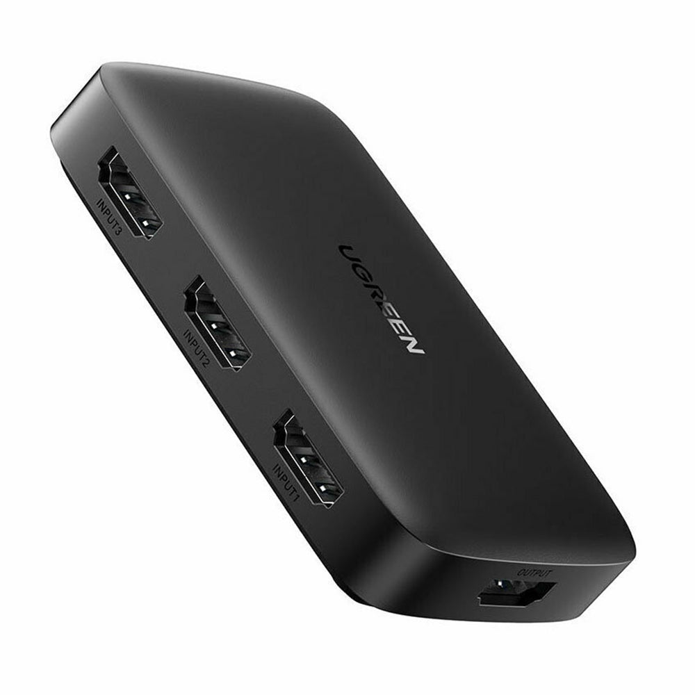 Adaptor Ugreen KVM Switch CM332 (80125), 3x HDMI, 4K@30Hz, 1x Micro USB, RGB Video, 8-channel LPCM, Negru