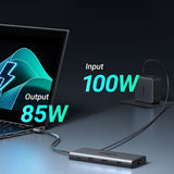 Hub Ugreen CM639 (15534), 3x USB / 2x Type-C / 2x HDMI / RJ45 / SD/TF, PD100W, Gri