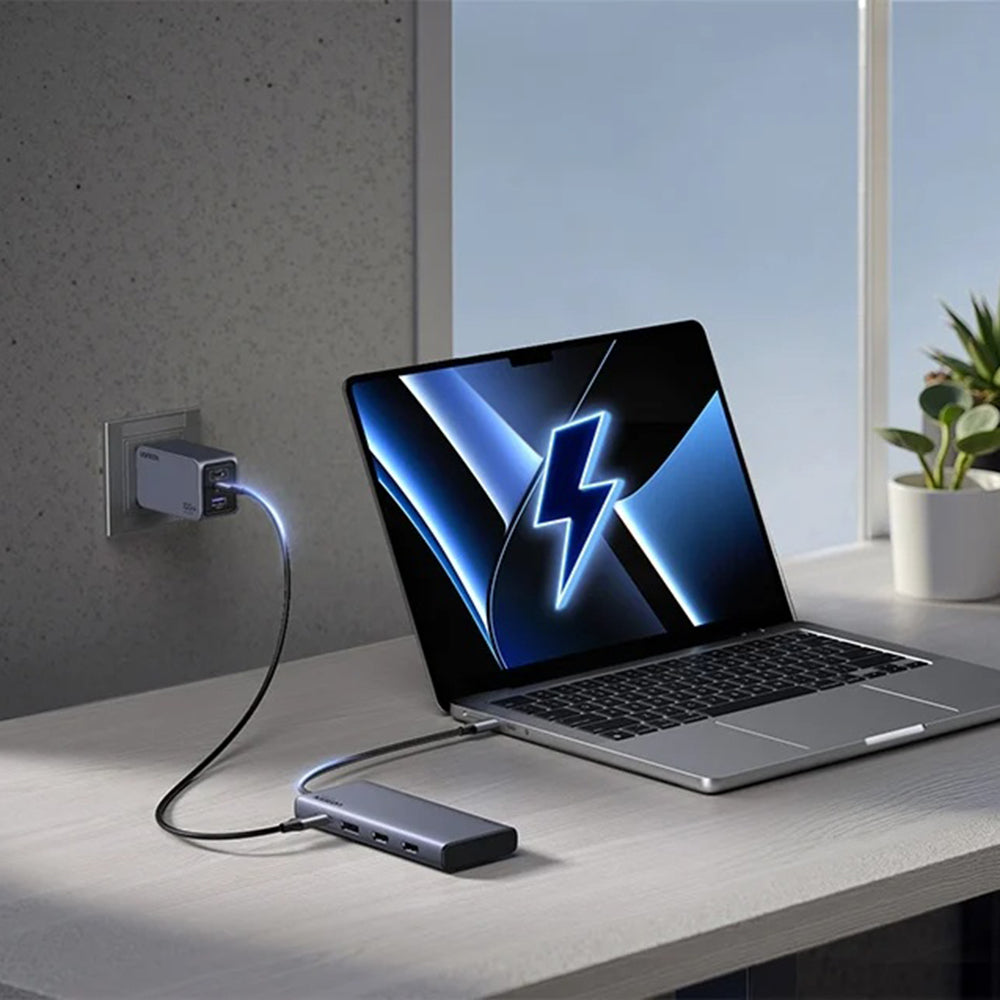 Hub Ugreen CM639 (35625), 2x USB / 3x USB-C / 2x HDMI / DP, 4K@30Hz / PD100W, Negru